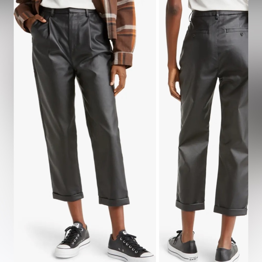 💕Aberdeen Vegan Leather Trousers In Black